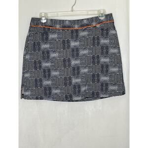 Lady Hagen navy/orange/white pockets back zip golf athletic skort womens size 12